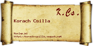 Korach Csilla névjegykártya
